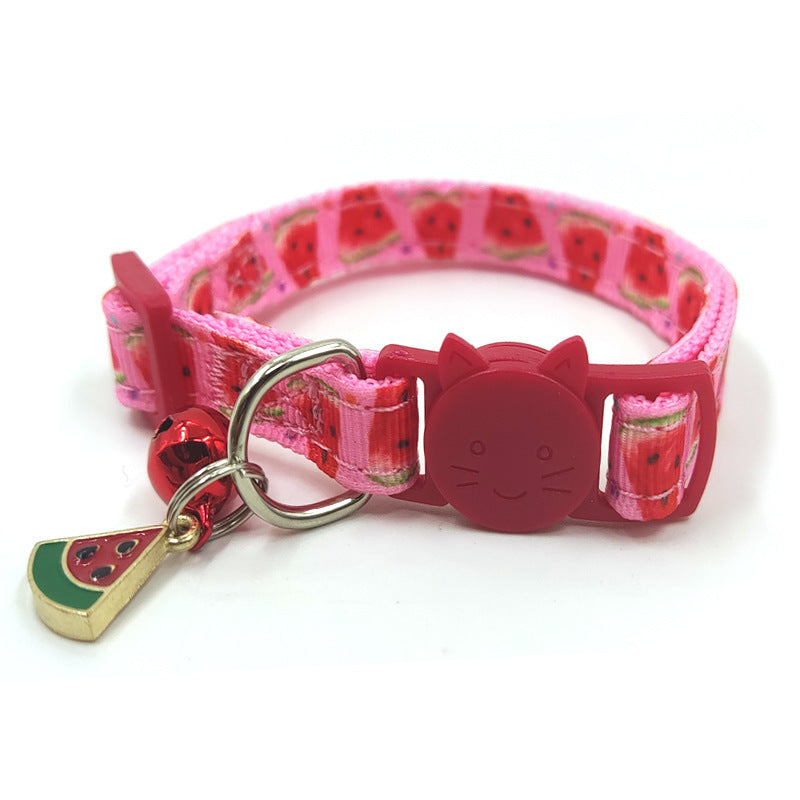 Adorable Print Bell CollarAmalgamite Pets My StoreCatAdd a pop of personality to your feline friend with our charming fruit-print bell collar! Perfect for safety and style, this adjustable nylon collar (1cm wide × 18-3Adorable Print Bell Cat Collar – Fun Fruit Designs