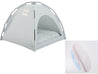 Portable cat tent in turquoise gray with a cozy cushion, lightweight and foldable for indoor and outdoor use.