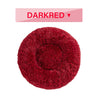 Dark red fluffy donut dog bed with ultra-plush calming design for cats and dogs