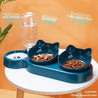 Plastic Double BowlAmalgamite Pets My StoreCatProduct information:
 
 Specifications: three bowls (dark blue), three bowls (pink), three bowls (light blue), three bowls (light gray), three bowls carton
 
 MateriPlastic Double Bowl Anti Roll Pet Products For Cats