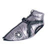 Silver breathable dog cotton vest with black adjustable straps and fashion sports logo