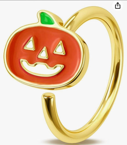 Metal pumpkin ring. Match with your pet!
