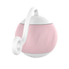 Pink and white electric cat pet toy ball with hook attachment